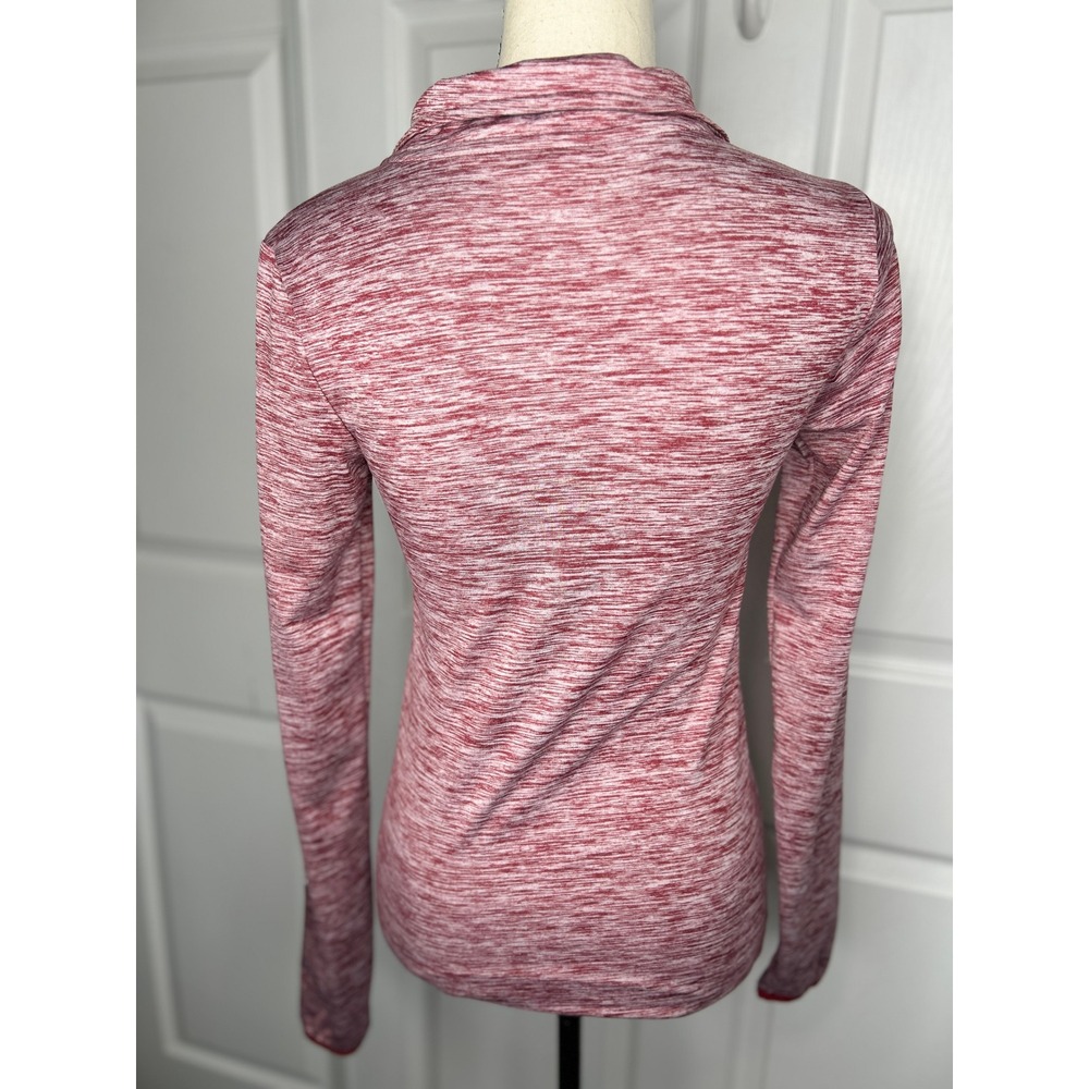 PINK Victoria Secret Indiana University Quarter Zip XS Red Space Dye Pullover - Picture 3 of 5